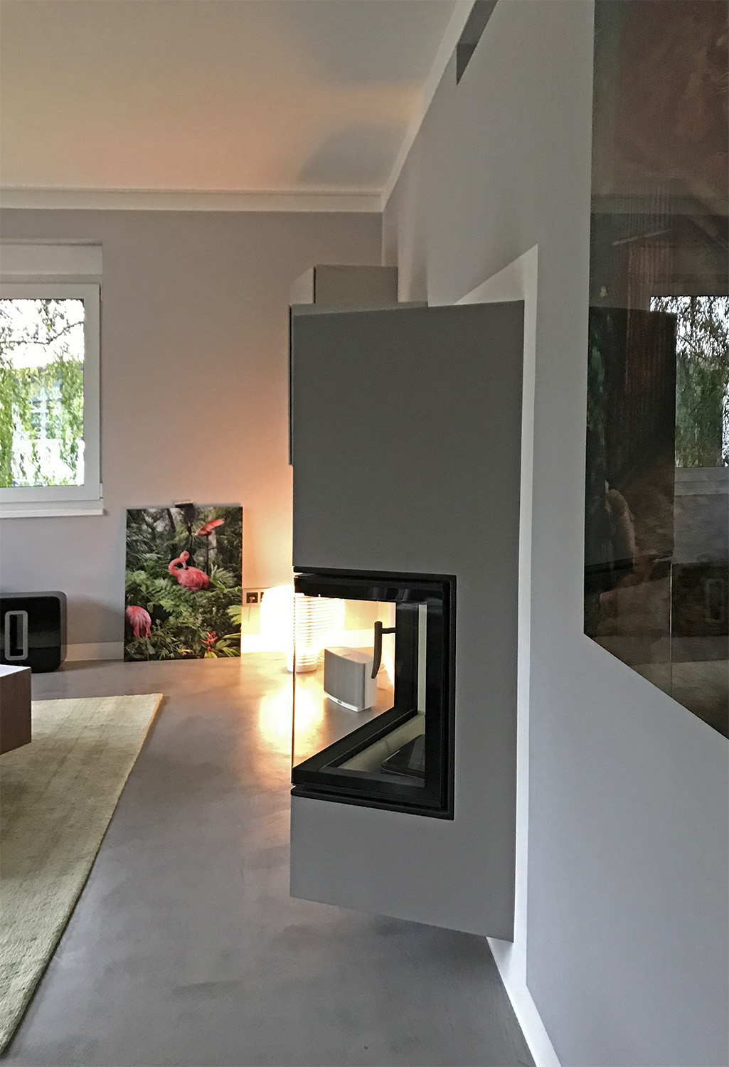 Wacker Wohnraum aus Achim - Anstricharbeit: Kamin, Wand & Decke